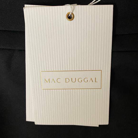 MAC DUGGAL Sleeveless V Neck Bow Detail Mermaid Maxi Gown NWT Black, Size 10 - Picture 11 of 16